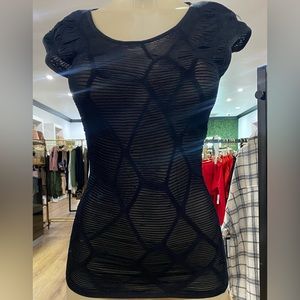 Bebe Black See Through Top